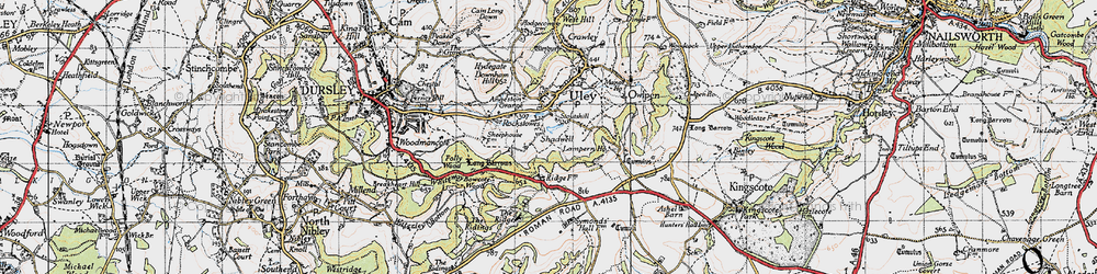 Old map of Elcombe in 1946