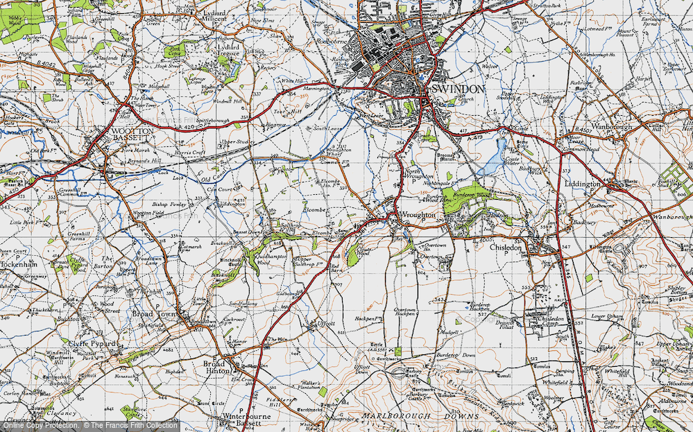 Old Map of Historic Map covering Salthrop Ho in 1947