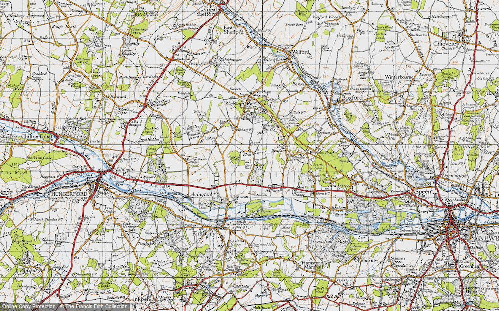 Old Map of Elcot, 1945 in 1945