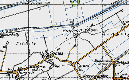 Old map of Eldernell in 1946