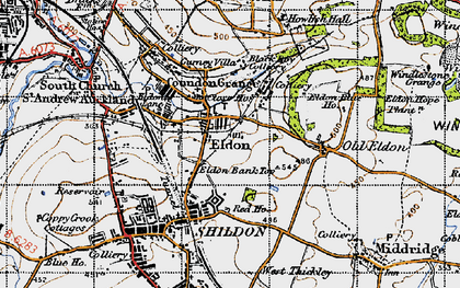 Old map of Eldon in 1947