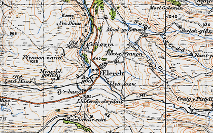 Old map of Elerch in 1947