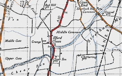 Old map of Elford Closes in 1946
