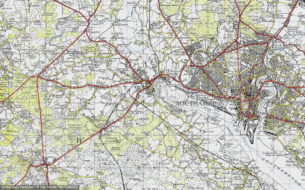 Historic Ordnance Survey Map Of Eling 1945 Francis Frith