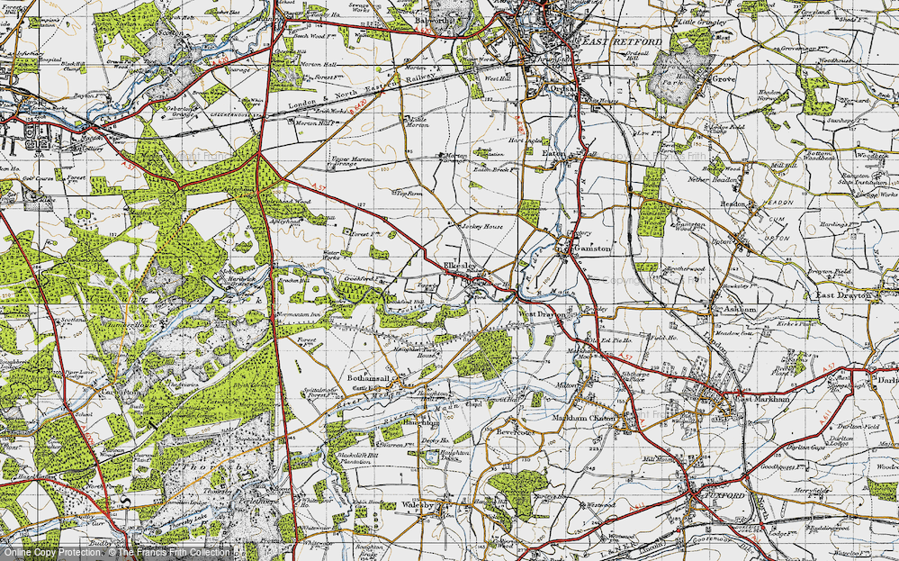 Old Map of Historic Map covering Upper Morton in 1947