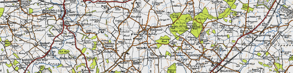 Old map of Elkins Green in 1946