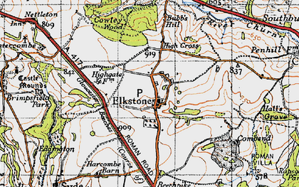 Old map of Elkstone in 1946