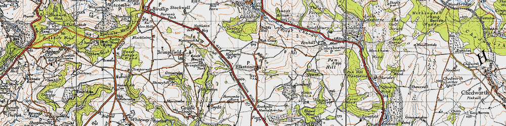 Old map of Elkstone in 1946