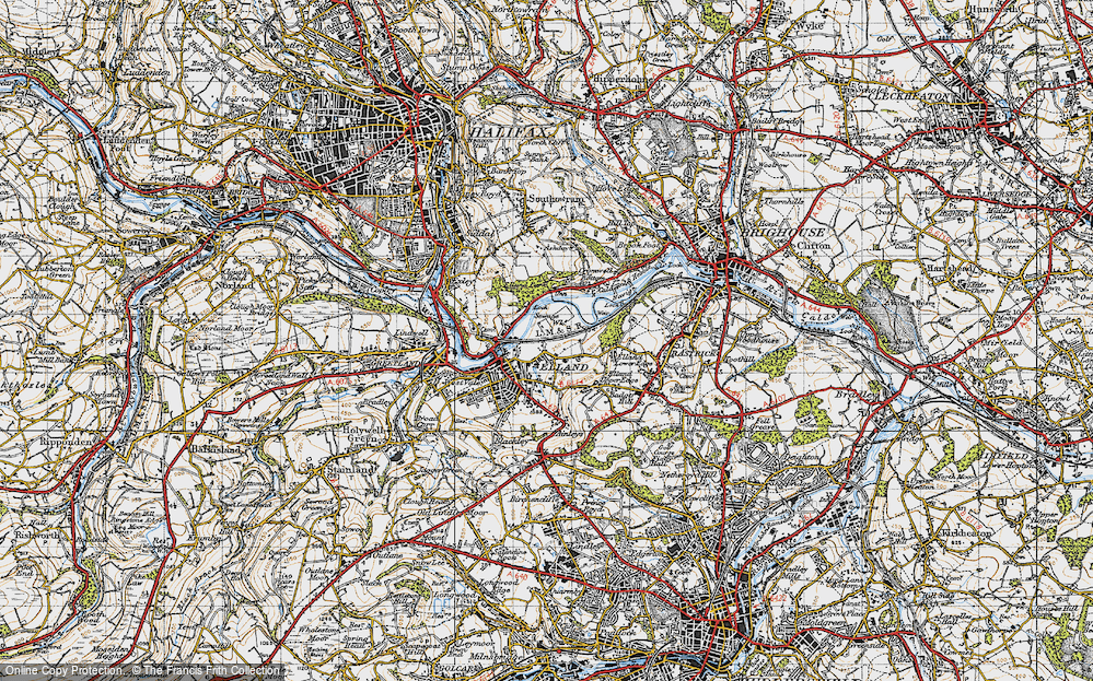 Old Map of Elland, 1947 in 1947