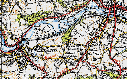 Old map of Elland Lower Edge in 1947