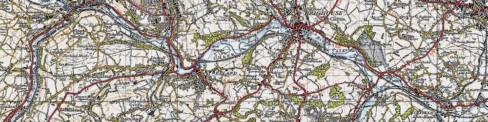 Old map of Elland Lower Edge in 1947