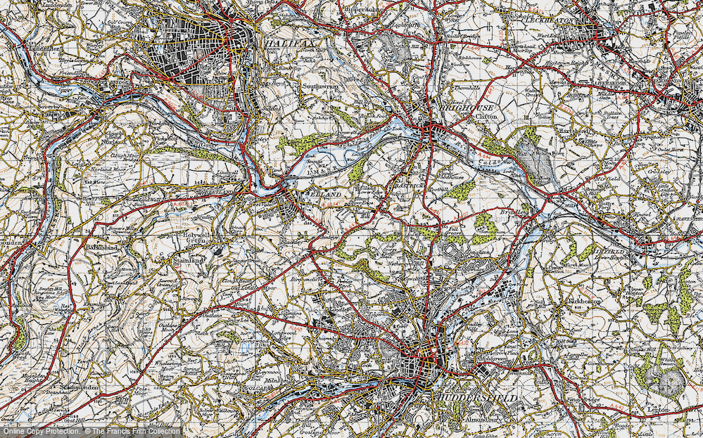 Old Map of Elland Upper Edge, 1947 in 1947