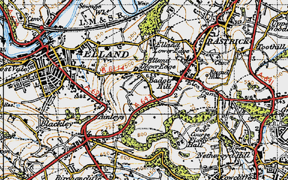 Old map of Elland Upper Edge in 1947