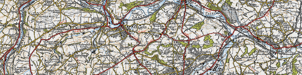 Old map of Elland Upper Edge in 1947