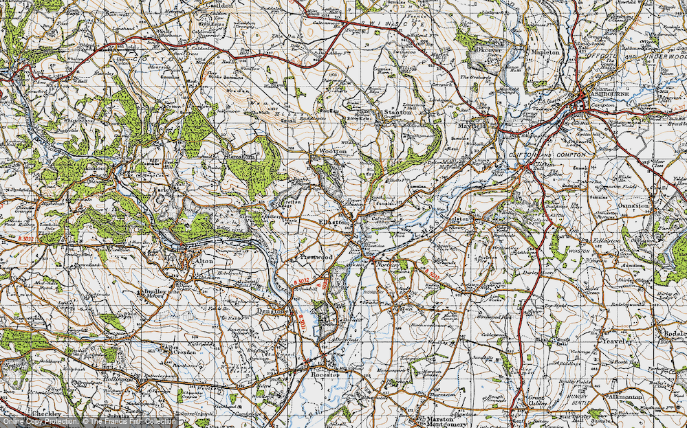 Old Map of Ellastone, 1946 in 1946