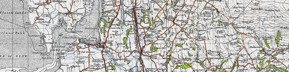Old map of Ellel in 1947