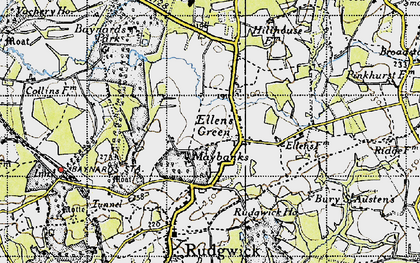 Old map of Baynards in 1940