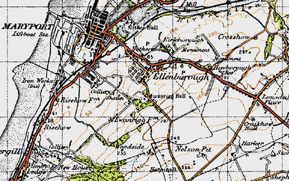 Old map of Ellenborough in 1947
