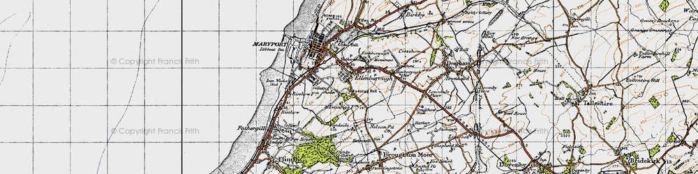 Old map of Ellenborough in 1947