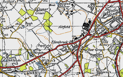 Old map of Astwick Manor in 1946