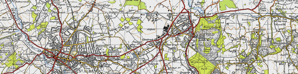 Old map of Astwick Manor in 1946