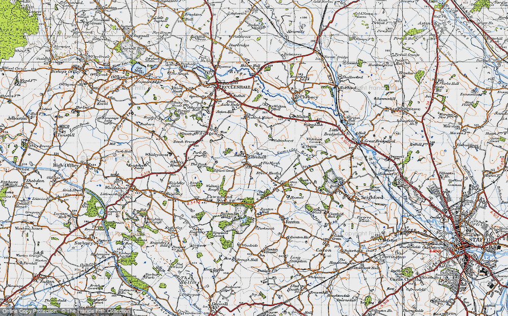 Old Map of Ellenhall, 1946 in 1946