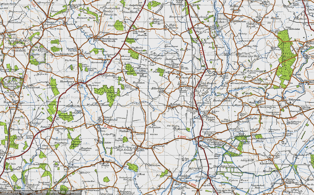 Historic Ordnance Survey Map of Ellerdine, 1947