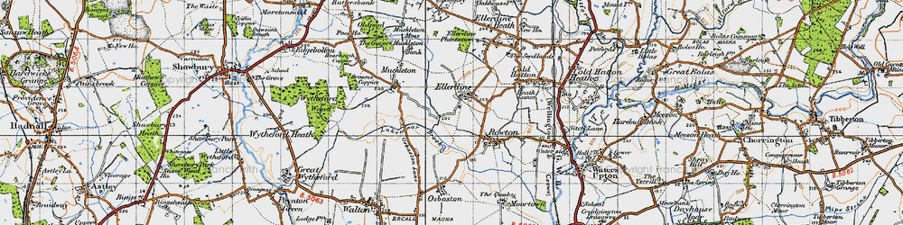 Old map of Ellerdine in 1947