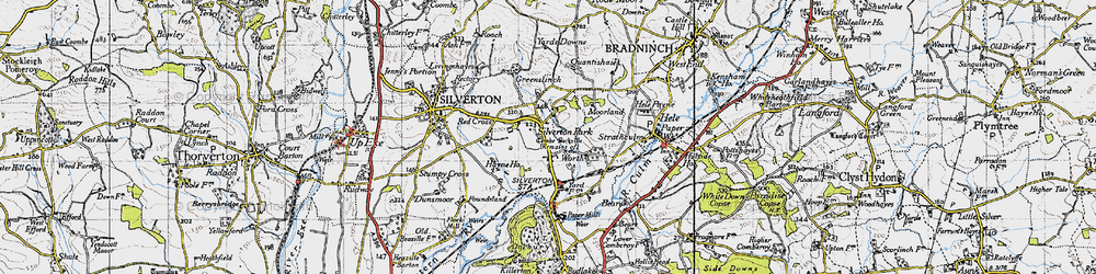 Old map of Ellerhayes in 1946