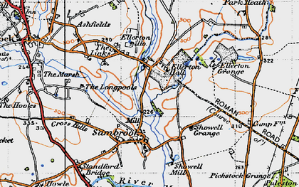 Old map of Ellerton in 1946