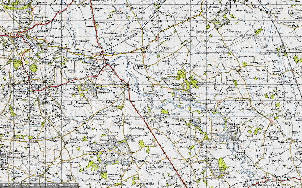 Old Map of Ellerton, 1947 in 1947