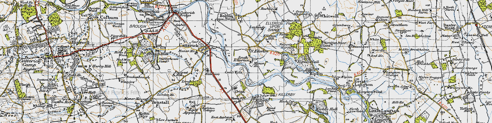 Old map of Ellerton in 1947
