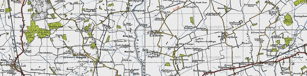 Old map of Ellerton in 1947