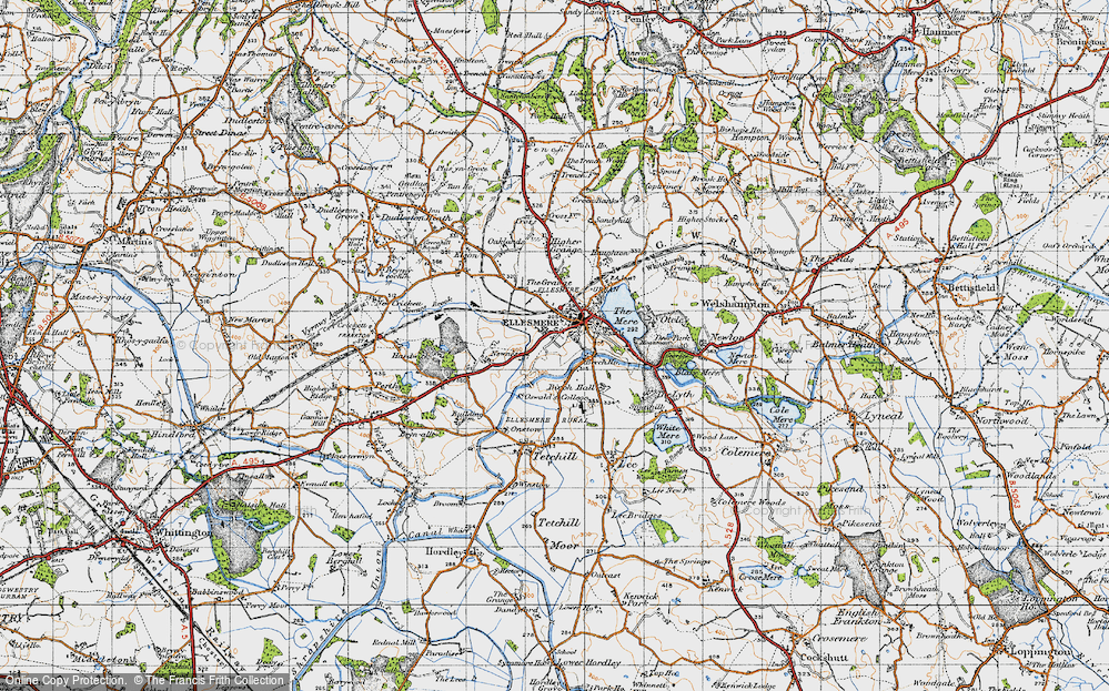 Old Map of Ellesmere, 1947 in 1947