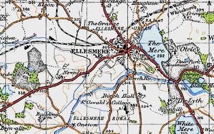 Old map of Ellesmere in 1947