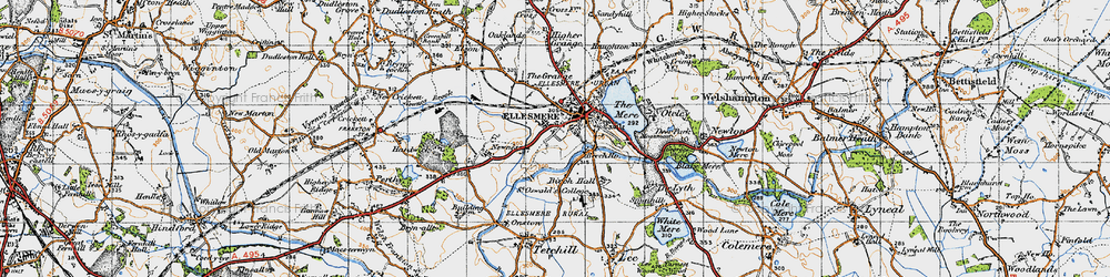 Old map of Ellesmere in 1947