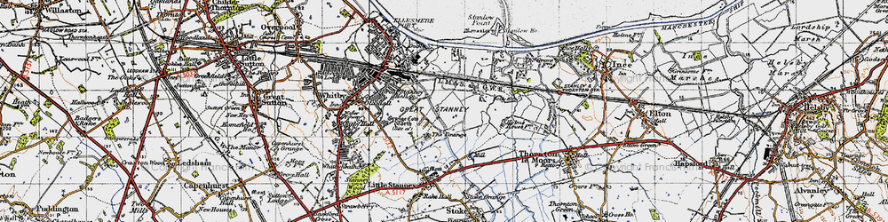 Old map of Ellesmere Port in 1947