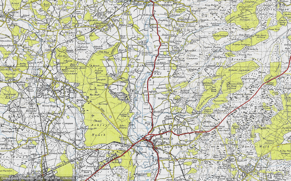 Old Map of Historic Map covering Somerley in 1940