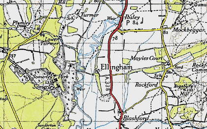 Old map of Ellingham in 1940