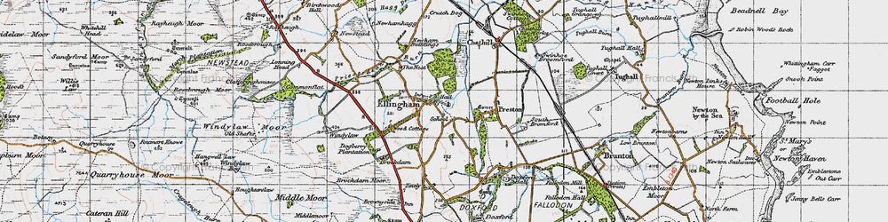 Old map of Ellingham in 1947