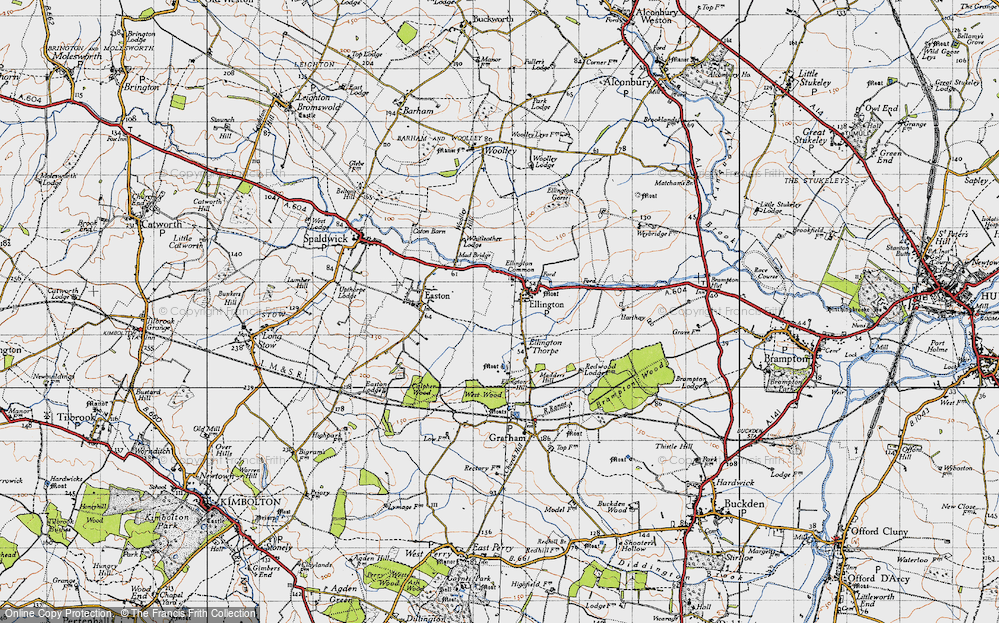 Old Map of Ellington, 1946 in 1946
