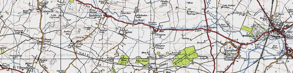 Old map of Ellington in 1946