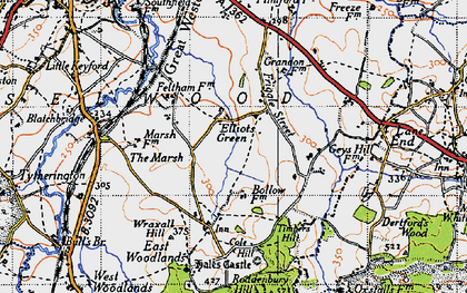 Old map of Elliots Green in 1946