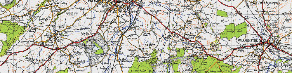 Old map of Elliots Green in 1946