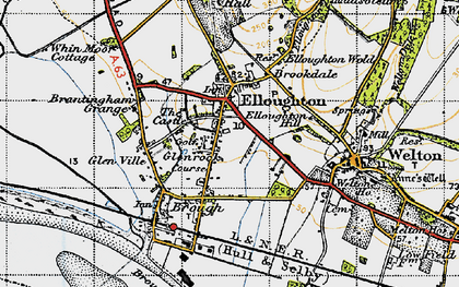 Old map of Elloughton in 1947