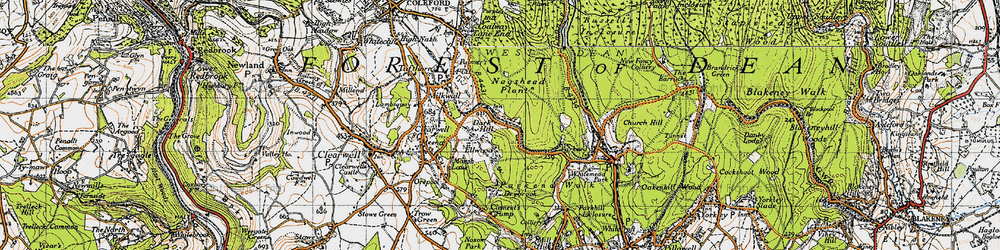 Old map of Ellwood in 1946