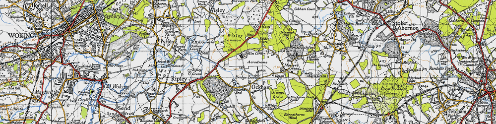 Old map of Elm Corner in 1940