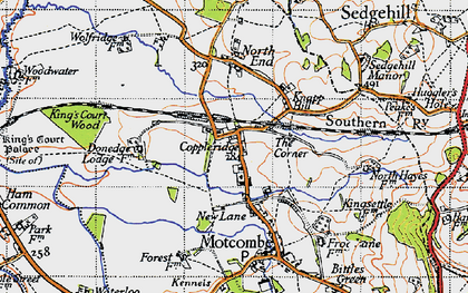 Old map of Elm Hill in 1945