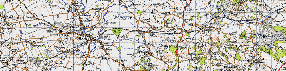 Old map of Elm Hill in 1945