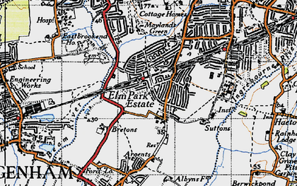 Old map of Elm Park in 1946